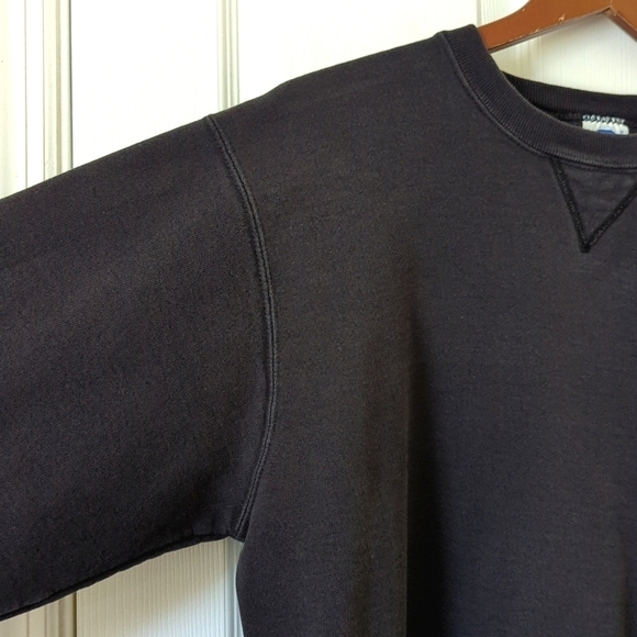 Champion 80's Vintage Logo Embroidered Pullover Crewneck Sweatshirt Black XL - Picture 6 of 12